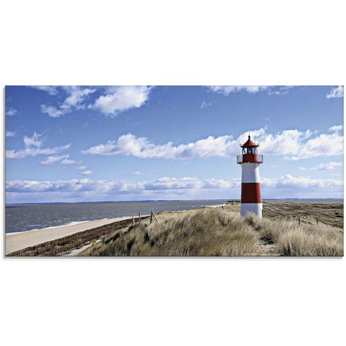 Glasbild ARTLAND "Leuchtturm Sylt", blau (farbe bild(er): blau), B:100cm H:50cm, Bilder, in verschiedenen Größen