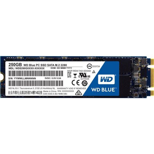 Western Digital Blue PC, 250 GB, M.2, 540 MB/s, 6 Gbit/s