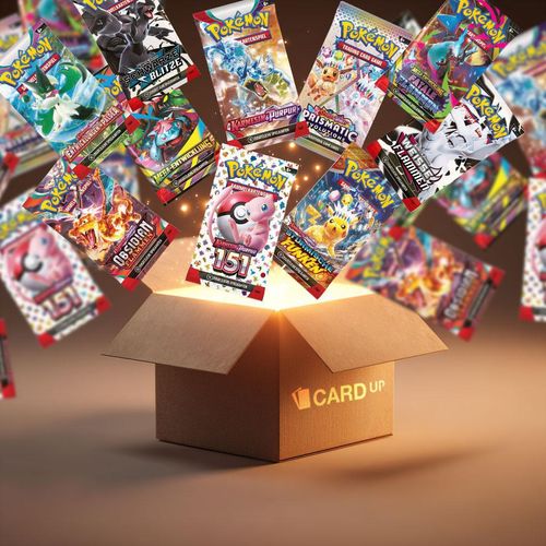 Pokémon Booster Set – 20x deutsche Boosterpacks (zufällige Sets) + Card-Up Überraschung