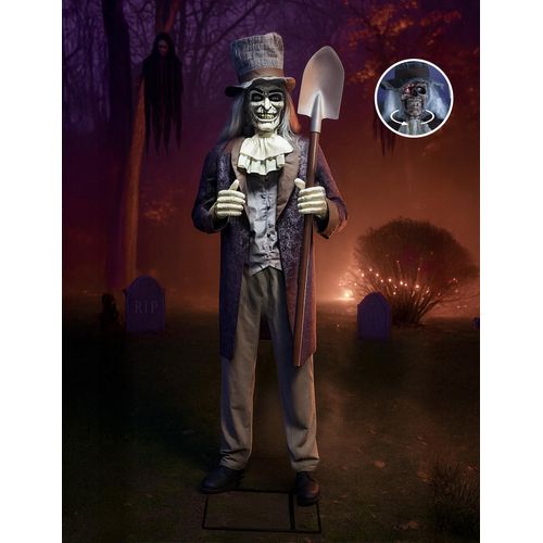 Halloween-Animatronic-Puppe: Totengräber Gary – Licht, Bewegung und Sound (200 cm)