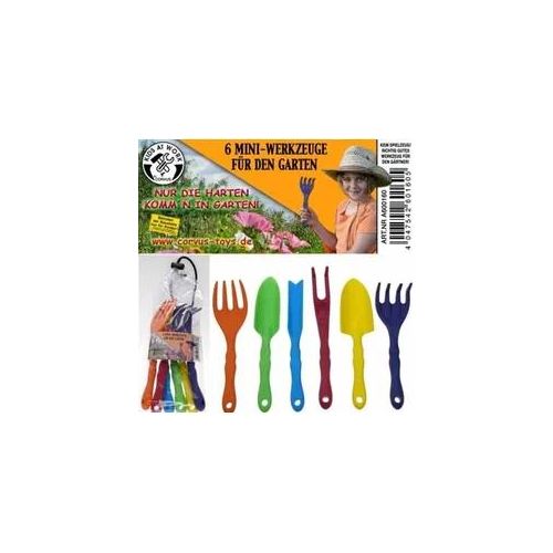 Gartenwerkzeuge mini bunt 6er-Set
