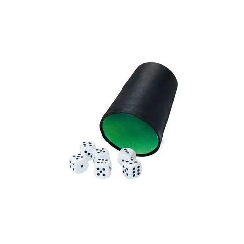 Würfelbecher mit 6 Würfeln