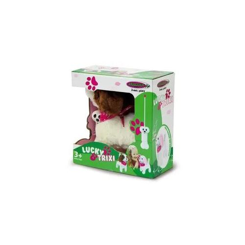 Lucky RC Plüschhund Weiss/Braun 27MHz