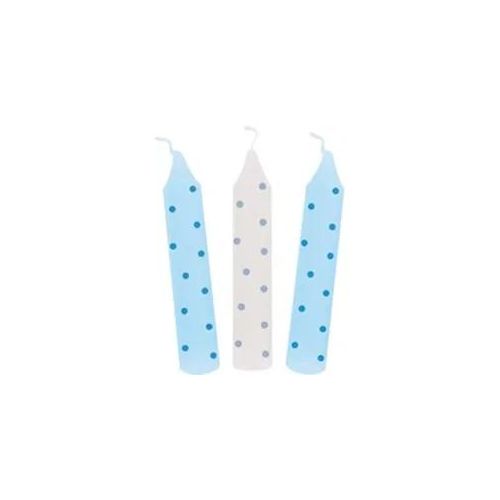 Geburtstagskerzen-Set, blau gepunktet (für Geburtstagskränze 106,Geburtstagskränze 108,55985,60721,60726,60706)
