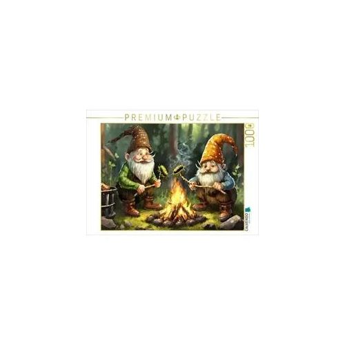 CALVENDO Puzzle Wichtel grillen Kellerasseln am Feuer 1000 Teile Lege-Größe 64x48cm Foto-Puzzle für glückliche Stunden