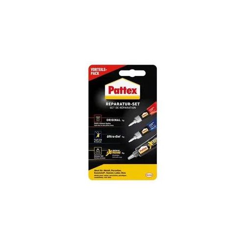 Pattex Reparatur-Set: Sekundenkleber Flüssig, Sekundenkleber Ultra Gel, Repair Extreme