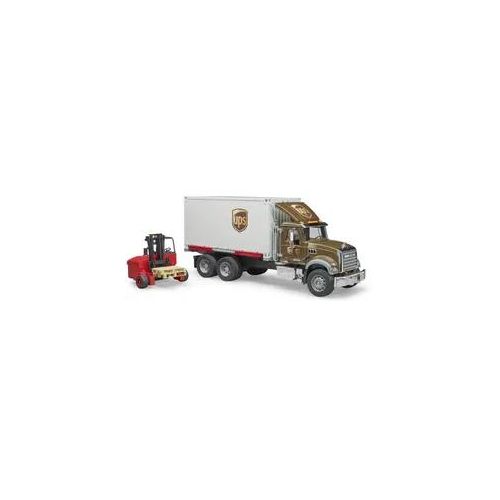 Bruder 02828 MACK Granite UPS Logistik-LKW mit Mitnahmestapler