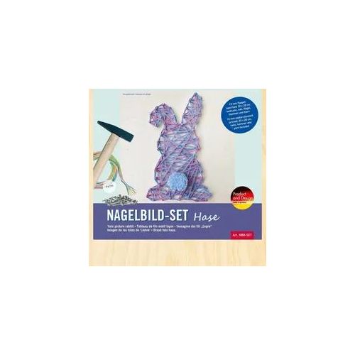 PEBARO NB8 - Nagelbild, Fadenbild, Fadenspannbild, String Art mit Motiv Hase