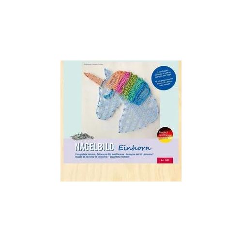 PEBARO NB9 - Nagelbild Einhorn, 20x20cm, Bastelset