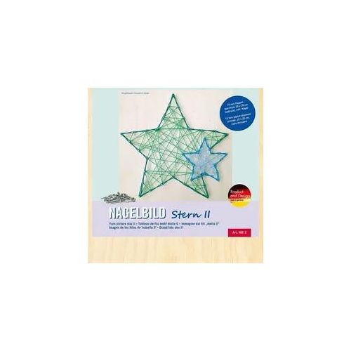 PEBARO NB12 - Nagelbild Stern II, Fadenbild, 20x20cm, Bastelset