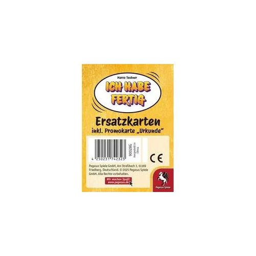 Ich habe fertig! - Ersatzkarten inkl. Promo Urkunde