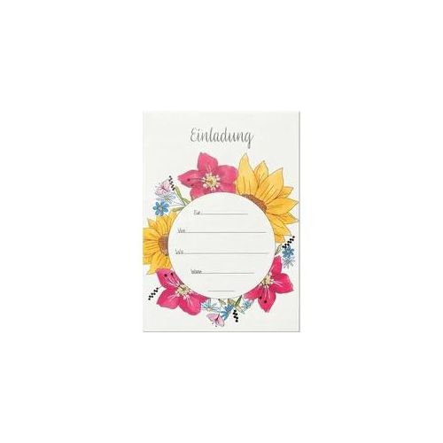 KEITCARDS Einladungskarte Blumen, Karte für Einladung, Geburtstag, Party, Jubiläum, 1 Stück