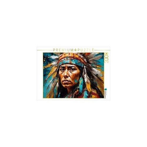 CALVENDO Puzzle Junge amerikanische Ureinwohnerin mit Kopfschmuck 2000 Teile Lege-Größe 90x67cm Foto-Puzzle für glückliche Stunden