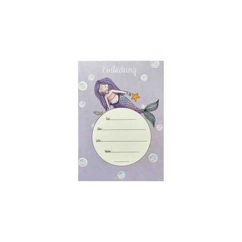 KEITCARDS Einladungskarte Meerjungfrau, Karte für Einladung, Geburtstag, 1 Stück