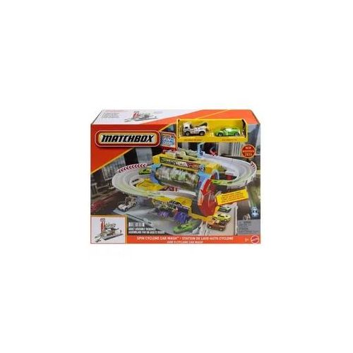 Matchbox Spielset „Rotierende Waschstraße“ mit Die-Cast-Corvette und Abschleppwagen