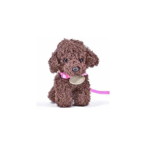 PlüschHund Pudel braun Paloma mit Leine