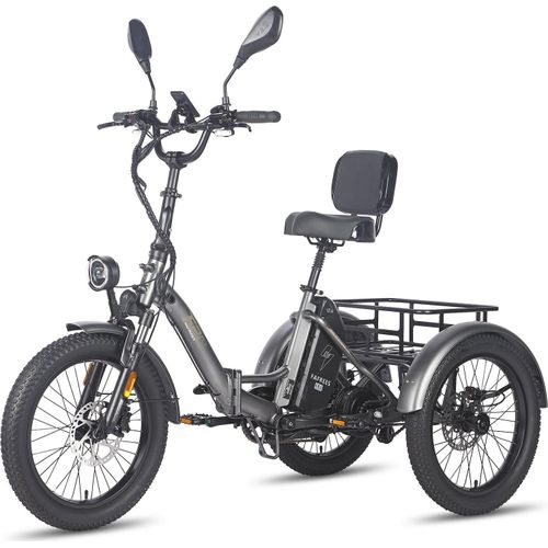FAFREES F20 Mate E-Lastenrad - Akku 48V23.45AH 20-Zoll-Rädern Hydraulikbremse Sattel mit Rückenlehne - Grau