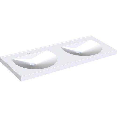 KWC AR Doppelwaschtisch, RONDA, MIRANIT, 1400x125x530 mm, Mulden rund