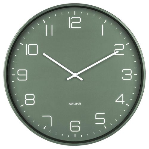 Karlsson Wanduhr Lofty , Grün , Metall , 40x40x4.5 cm , Dekoration, Uhren, Wanduhren