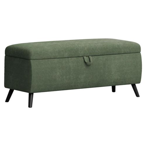 Esposa Bettbank, Grün, Textil, Buche, vollmassiv, 145x45x50 cm, Truhe im Sitz, Wohnzimmer, Hocker, Sitzhocker