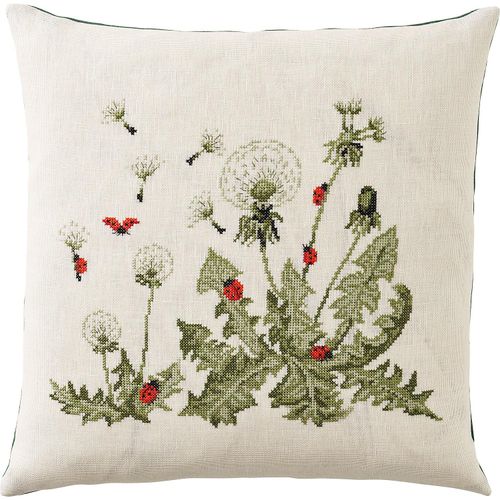 Stickkissen "Löwenzahn & Marienkäfer"