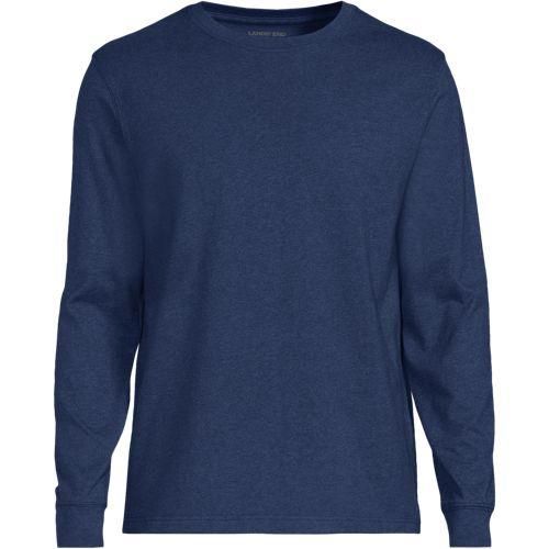 Super-T Langarm-Shirt, Classic Fit, Herren,  Blau, Baumwolle, by Lands' End