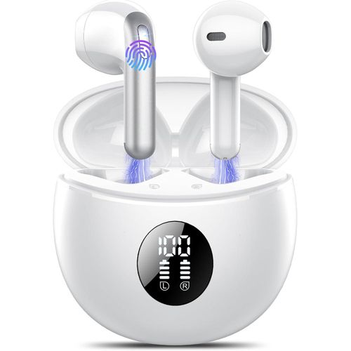 In Ear Kopfhörer Kabellos Bluetooth 5.4 Kopfhörer mit 4 Mic, Kabellose Kopfhörer 50 Std ENC Noise Cancelling Earbuds Tiefer Bass, IP7 Wasserdicht