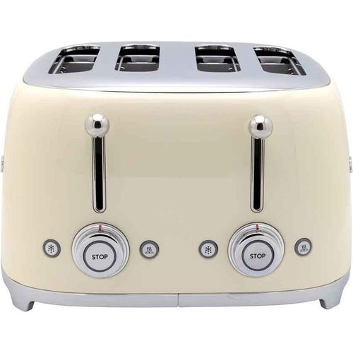 Smeg Toaster für 4 Scheiben, 2000 W, cremefarben im Stil der 50er Jahre mit 6 Bräunungsstufen