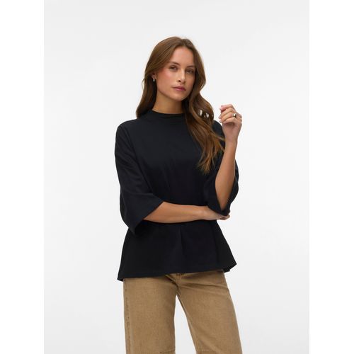 Kurzarmshirt VERO MODA "VMMOLLY 3/4 TOP JRS NOOS", Damen, Gr. XL, schwarz, Jersey, Obermaterial: 100% Baumwolle, unifarben, loose fit normal, Rundhals, Shirts, Baumwolle, loose fit