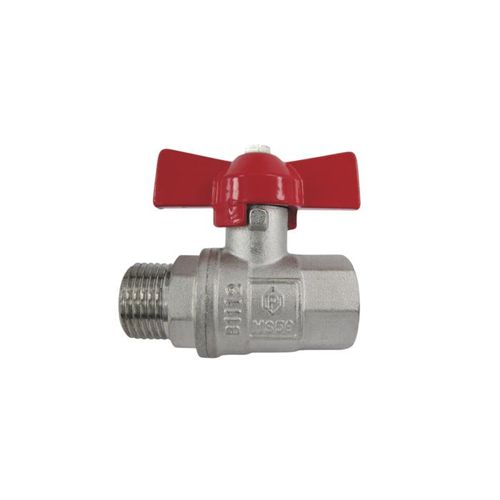 AquaCraft Kugelhahn 3/4 Zoll AG/IG 1001000141 mit Flügelgriff rot, Messing, DIN 50930-6