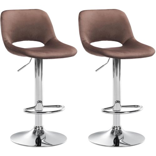 CLP 2er Set Barhocker Camden I Samt-Bezug