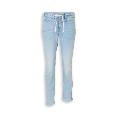 TOM TAILOR Damen TTMAYA TAPERED Stretch Jeans mit Kordelzug, blau, Uni, Gr. 33/32