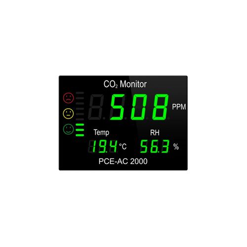 PCE CO2-Messgerät PCE-AC 2000 Raumluftqualität mit Temperatur und Feuchtigkeitsanzeige