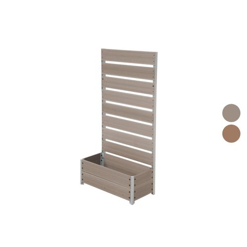 dobar WPC Pflanzkasten mit Rankgitter, L 72 x B 33 x H 137 cm