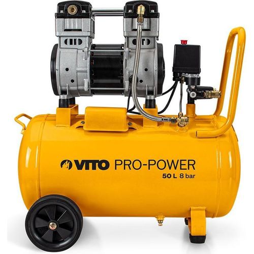 Schalldämpfender Luftkompressor 50 Liter 1,5 PS 1100W 8 bar VITO