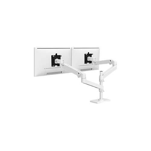 Monitorarm Ergotron LX Pro Dual, für 2 Displays bis 24″, neig-/schwenk-/drehbar, höhenverstellbar, Tischhalterung, VESA, Metall, weiß