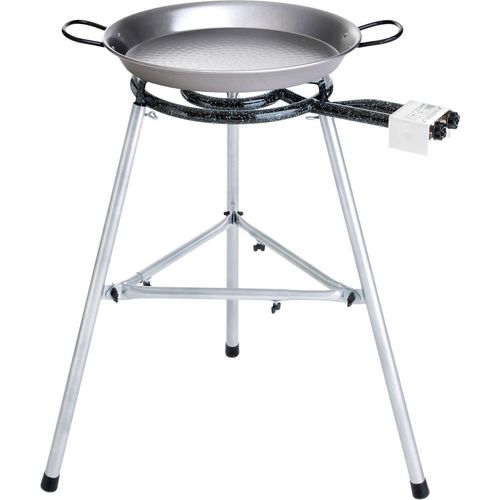 Paella Grill-Set: Familienliebling mit 55 cm Pfanne und 2-Ring-Brenner