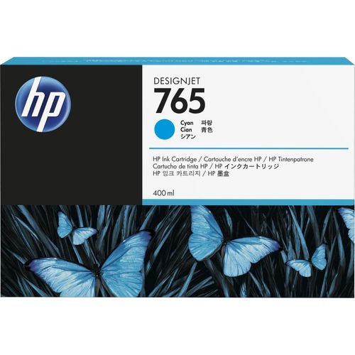 HP 765 Cyan Designjet Druckerpatrone, 400 ml, HP Designjet T7200 Produktionsdrucker-Serie, Thermal Inkjet, Cyan, Singapur, 54 mm, 115,9 mm