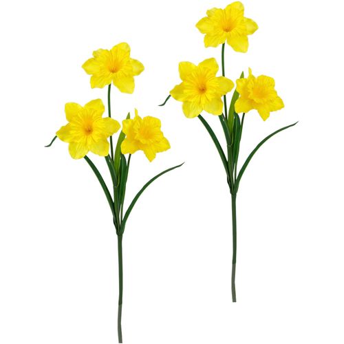 Kunstblume I.GE.A. "Narzissen", gelb, B:20cm H:73cm L:14cm, Polyester, Kunstpflanzen, Blumenarrangements Deko Narzisse Tischdeko Dekopflanze, 2er Set, weiß
