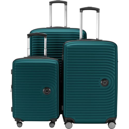 HAUPTSTADTKOFFER - Mitte - Koffer-Set 3 Trolley Hartschale, TSA, XXL Erweiterung, 4 Rollen (S, M & L),Türkis