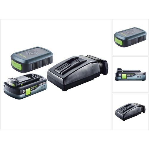 Festool PHC 18 Handy Ladestation Induktionsladung / USB-A / USB-C + 1x Akku 4,0 Ah + Ladegerät