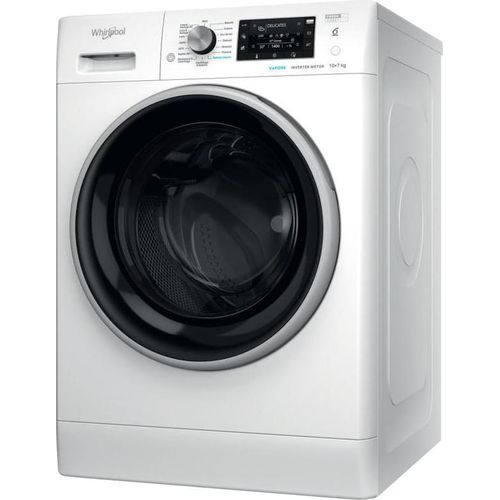 Whirlpool FreshCare FFWDD 107625 WBS IT, Frontlader, Freistehend, Weiß, Links, Schwarz, Silber, Tasten, Drehregler