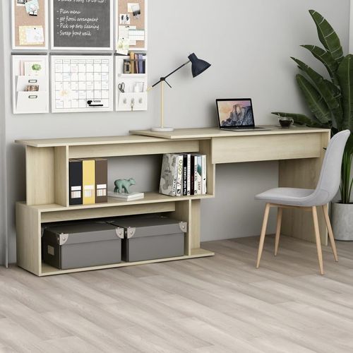vidaXL Eckschreibtisch Sonoma Eiche 200x50x76 cm Holzwerkstoff - Schreibtisch - Schreibtische - Eckschreibtisch - Eckschreibtische