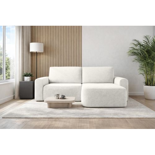 AX LIVING Sofa 250 cm Breit mit Schlaffunktion Otterton in Creme R