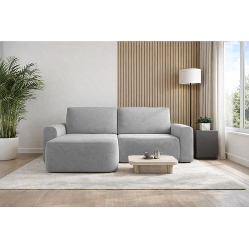 AX LIVING Sofa 250 cm breit mit Schlaffunktion Otterton in Hellgrau L