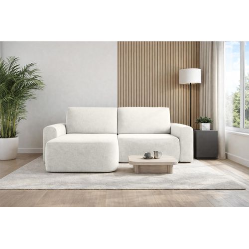 AX LIVING Sofa 250 cm Breit mit Schlaffunktion Otterton in Creme L