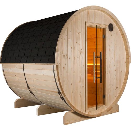 Harvia Kuusi 220 View Fasssauna aus Fichte Saunafass Gartensauna Ø220x220cm