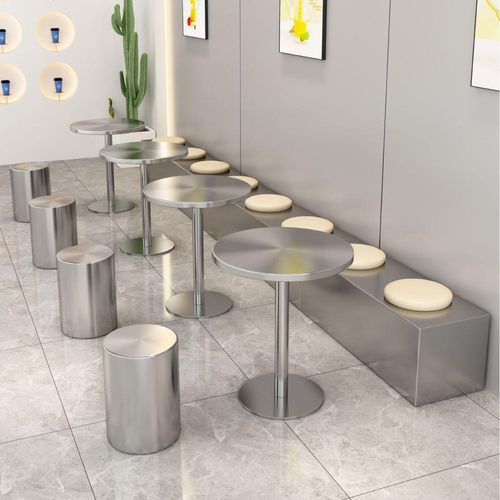 Gastronomie-Edelstahltisch für Bar und Restaurant – Stabile Ausführung – Runder Tisch Ø50×75cm【BXG-HY50】