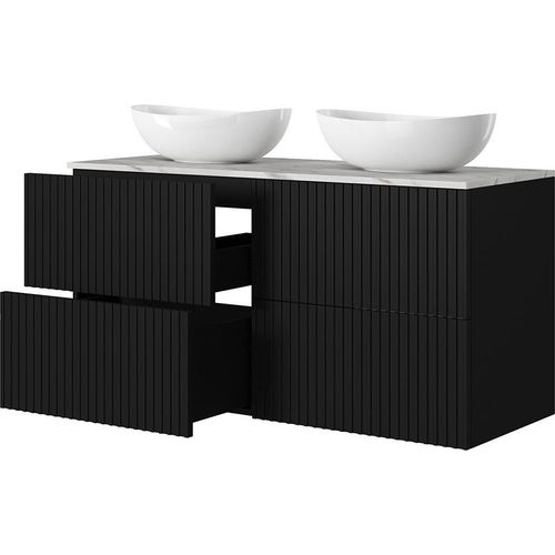 Badezimmer Waschtischplatte mit 120 cm Breite in Marmoroptik - NAVASOTA-141