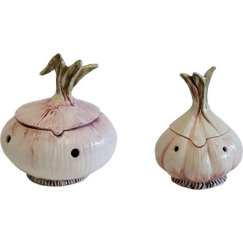 Zwiebeltopf in Zwiebelform + Knoblauchtopf H. 22cm CREAFLOR HOME